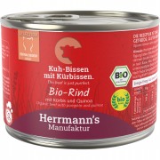 Bio Rind mit Kürbis und Quinoa 200g Gluten- laktosefrei Katze Nassfutter Herrmann