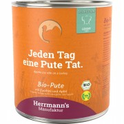Bio Pute mit Apfel Salat Topi Zucchini Sellerie Leinöl 800g Hund Nassfutter Herrmann