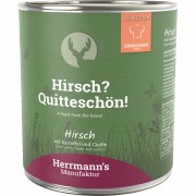 Hirsch NICHT BIO mit Kartoffel Zucchini Quitten 800g Hund Nassfutter Herrmann