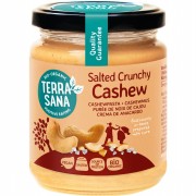 Bio Cashewmus Crunchy mit Steinsalz, 250g Schraubglas Brotaufstrich Nuss/Schoko TerraSana