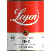 Bio Rind mit Buchweizen Brokkoli Roter Beete 400g Dose Hund Nassfutter Leyen
