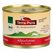 Bio Rindermahlzeit 200g Glutenfrei Katze Nassfutter Terra-Pura