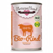 100 % Bio Rind (Muskelfleisch Herz Lunge) 400g Hund Nassfutter Herzenshund