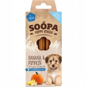 Zahnpflege Kausticks für Welpen Banane und Kürbis 100g NICHT BIO Hund Zahnpflege Soopa